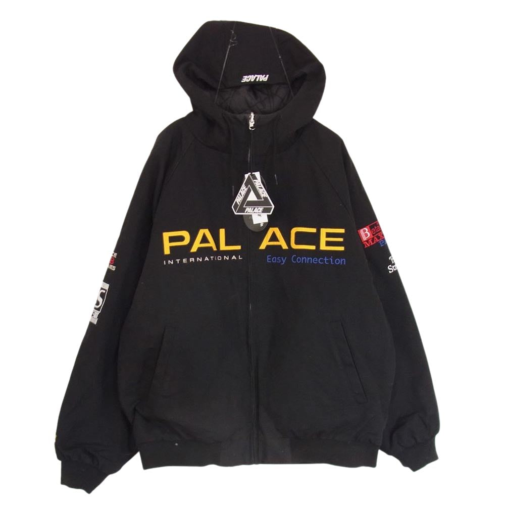 パレス P19JK049 ONE 2 ONE REVERSIBLE JACKET リバーシブル ワッペン ロゴ 刺繍 フーディ ジャケット ブラック系 L【中古】