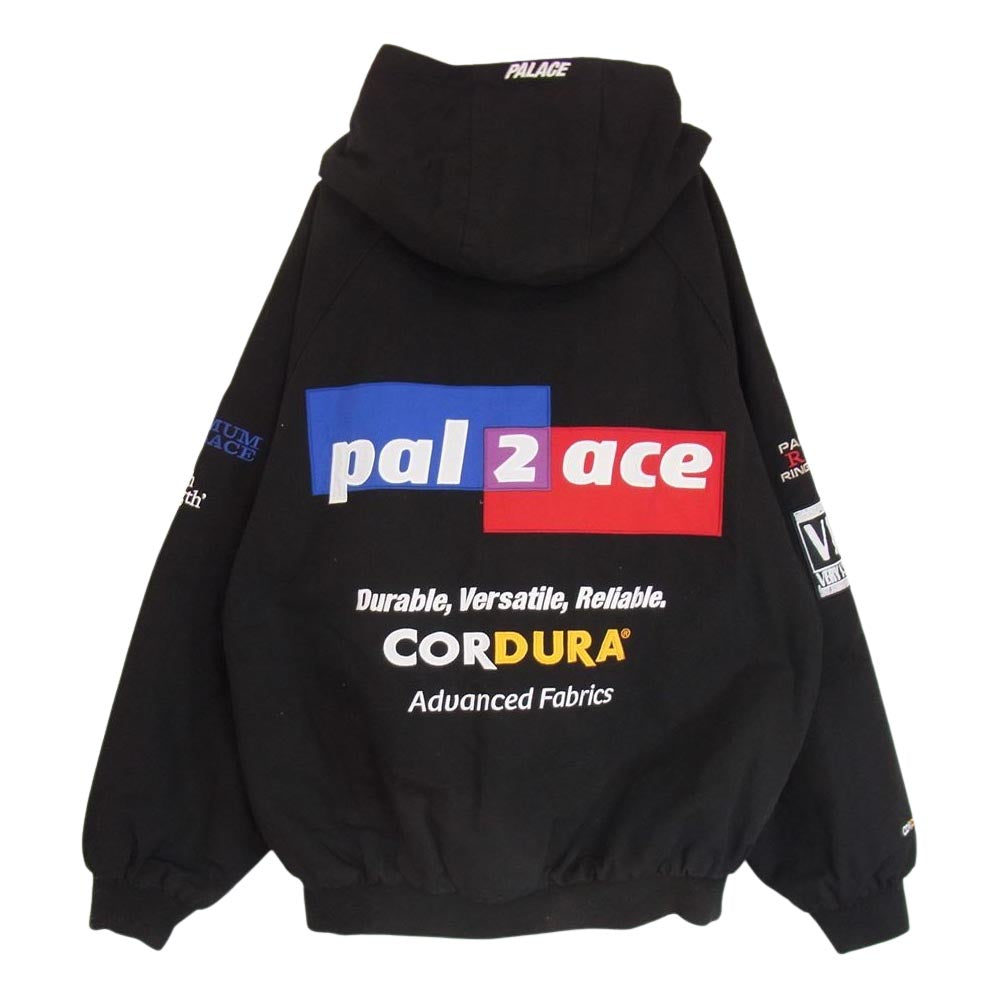 パレス P19JK049 ONE 2 ONE REVERSIBLE JACKET リバーシブル ワッペン ロゴ 刺繍 フーディ ジャケット ブラック系 L【中古】