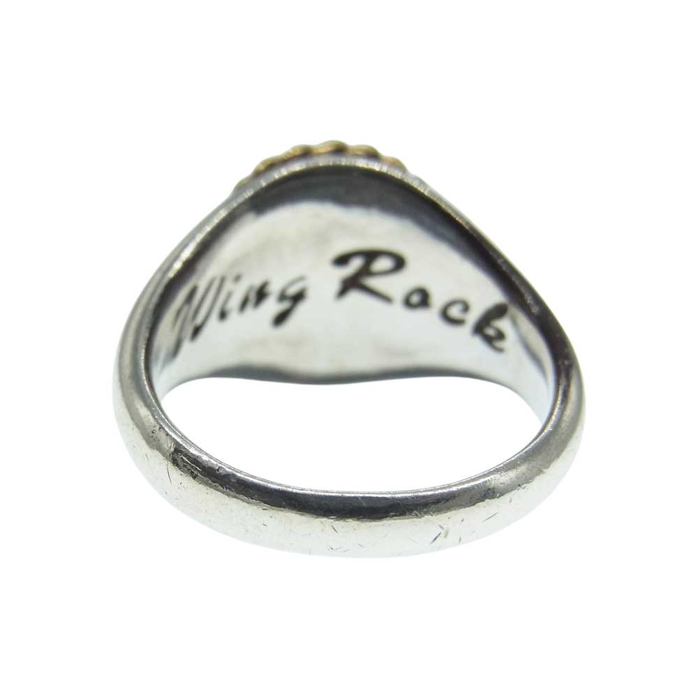 WINGROCK ウィングロック K18 インディアンコイン 金縄 カレッジ リング シルバー系 21号【中古】