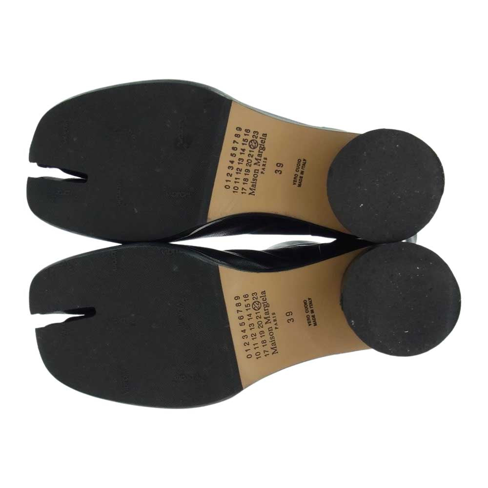 MAISON MARGIELA メゾンマルジェラ 22ライン TABI 足袋 タビ レザー ヒール ブーツ ブラック系 39【中古】