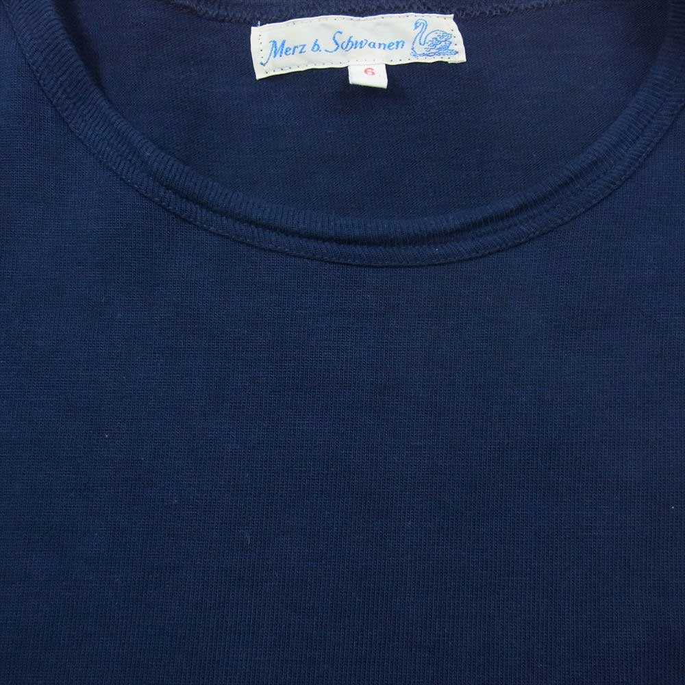 メルツベーシュヴァーネン ドイツ製 コットン 丸胴 クルーネック 半袖 カットソー ネイビー  ネイビー系 6【中古】