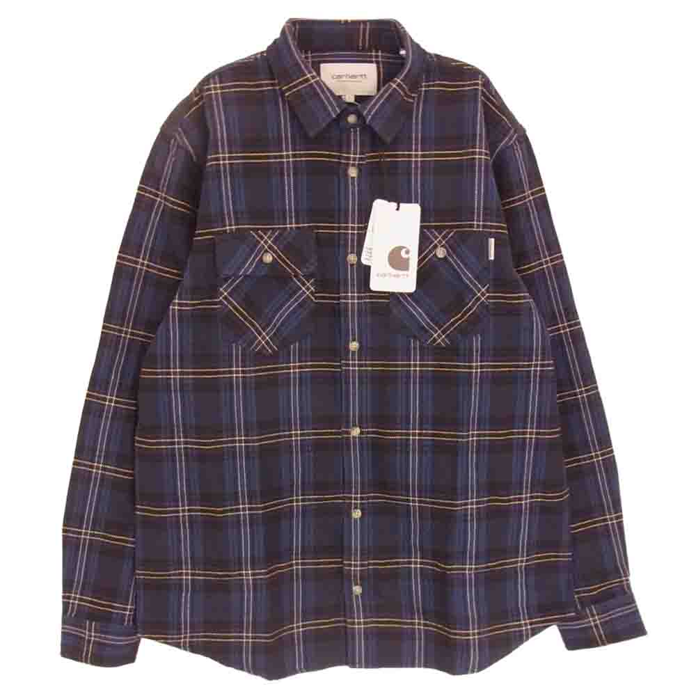 Carhartt カーハート WIP Franklin Check Shirt 長袖 ネル シャツ ダークネイビー系 ブラック系 L【新古品】【未使用】【中古】