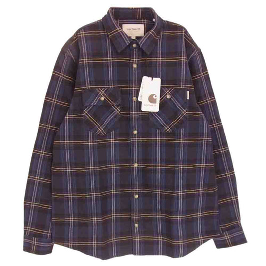 Carhartt カーハート WIP Franklin Check Shirt 長袖 ネル シャツ ダークネイビー系 ブラック系 L【新古品】【未使用】【中古】