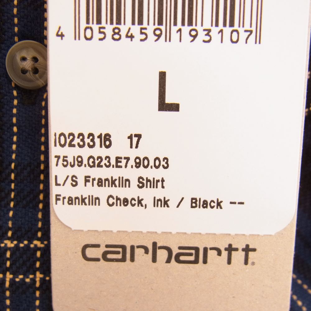 Carhartt カーハート WIP Franklin Check Shirt 長袖 ネル シャツ ダークネイビー系 ブラック系 L【新古品】【未使用】【中古】