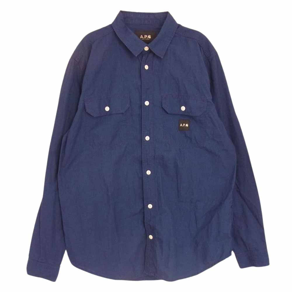 A.P.C. アーペーセー × Carhartt カーハート WIP L/S Sailor Shirt 長袖 シャツ ネイビー系 L【中古】