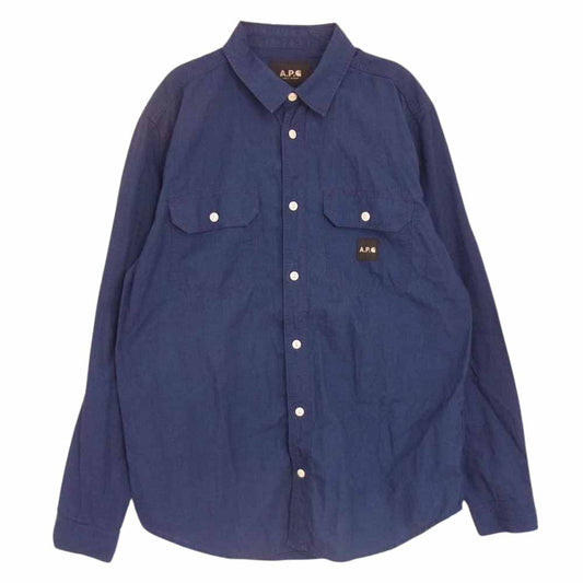 A.P.C. アーペーセー × Carhartt カーハート WIP L/S Sailor Shirt 長袖 シャツ ネイビー系 L【中古】