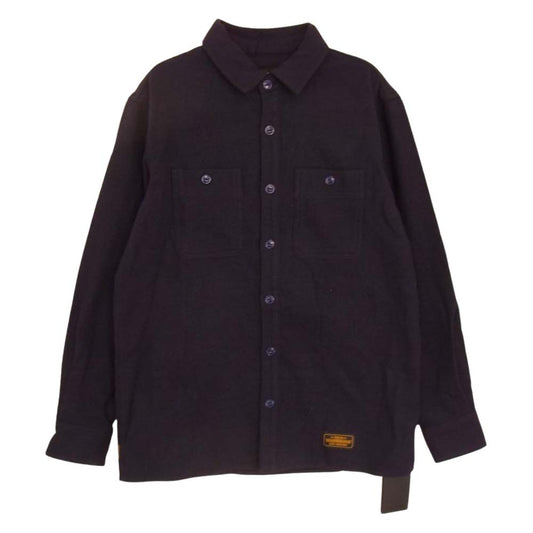 NEIGHBORHOOD ネイバーフッド 19AW  LUMBERS SOLID /CW-SHIRT.LS コットン ウール ボタン 長袖 シャツ ダークネイビー系 S【中古】