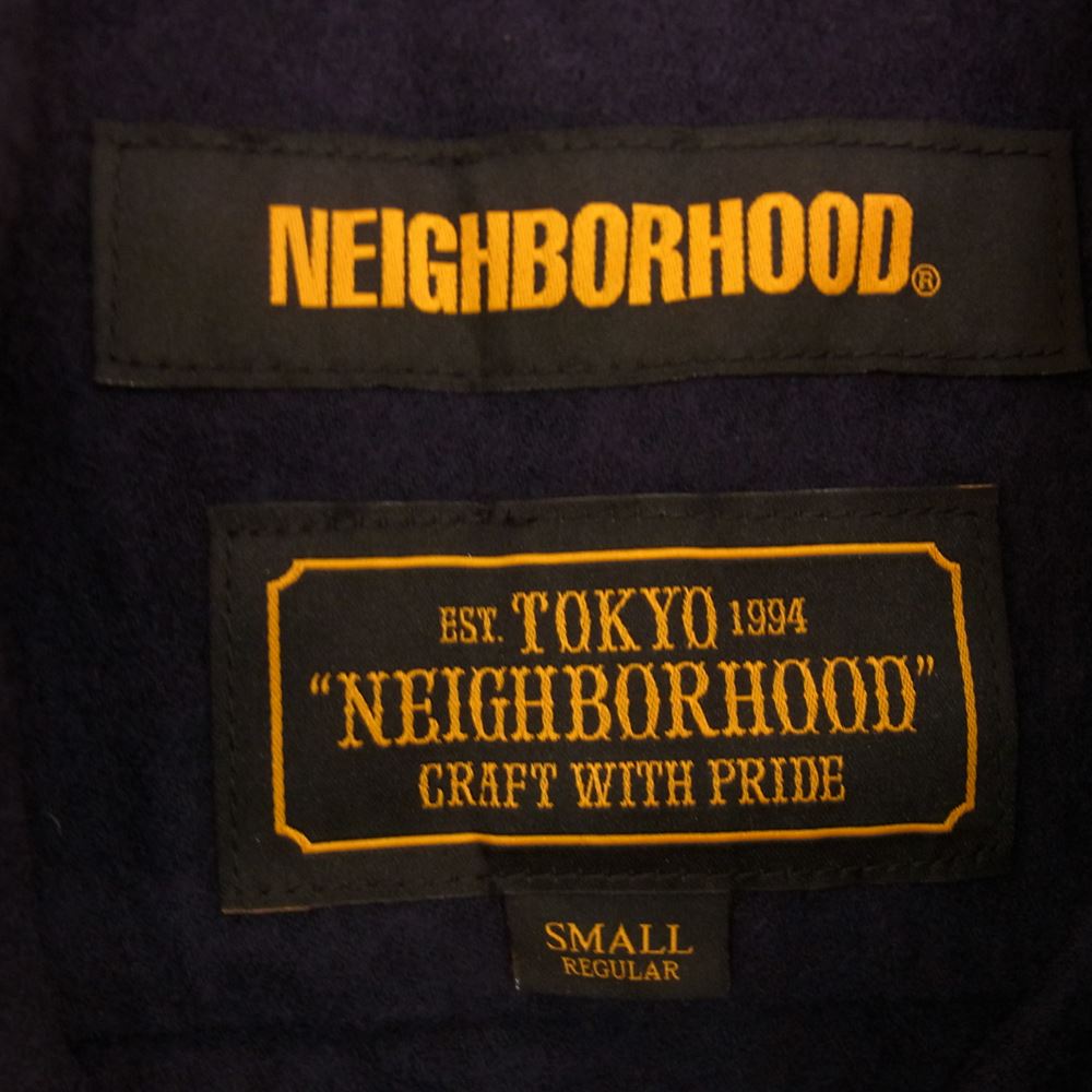 NEIGHBORHOOD ネイバーフッド 19AW  LUMBERS SOLID /CW-SHIRT.LS コットン ウール ボタン 長袖 シャツ ダークネイビー系 S【中古】