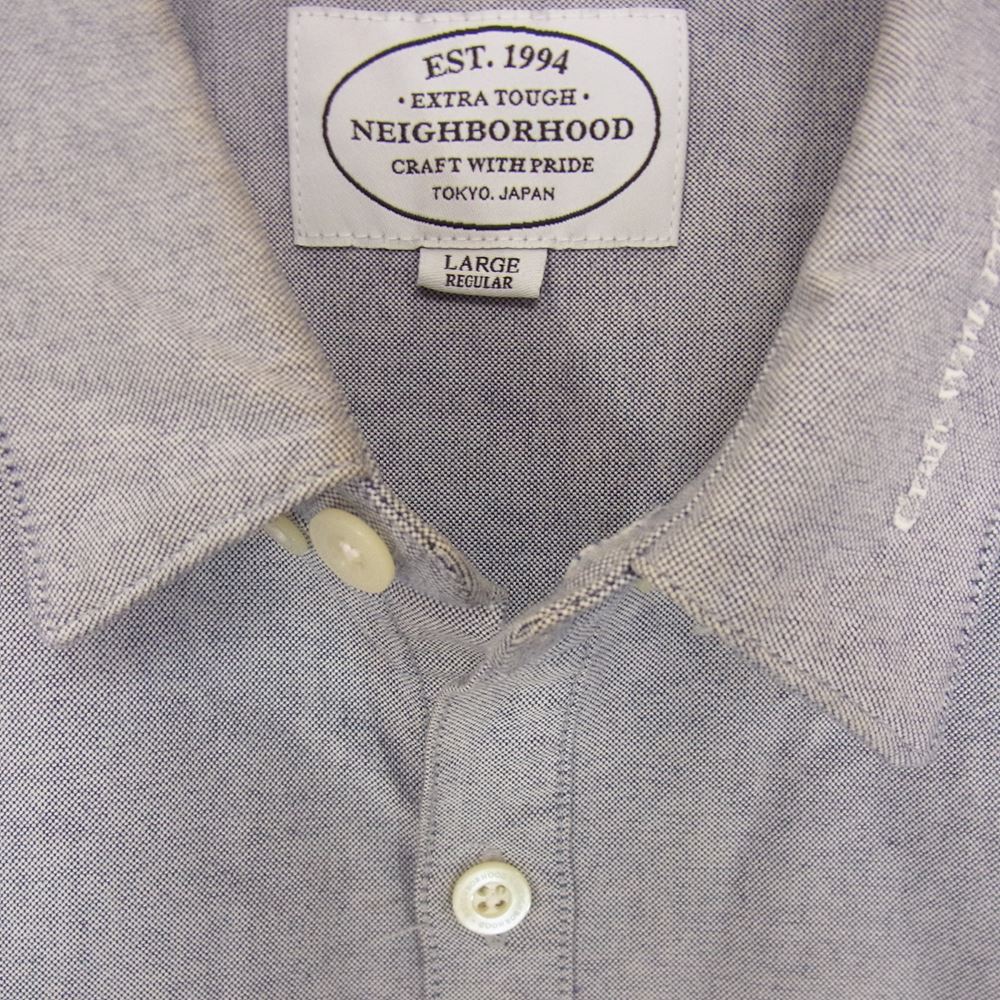 NEIGHBORHOOD ネイバーフッド 15AW  	152TSNH-SHM02  CLASSIC OX / C-SHIRT LS オックスフォード BD 長袖 シャツ ブルー系 L【中古】