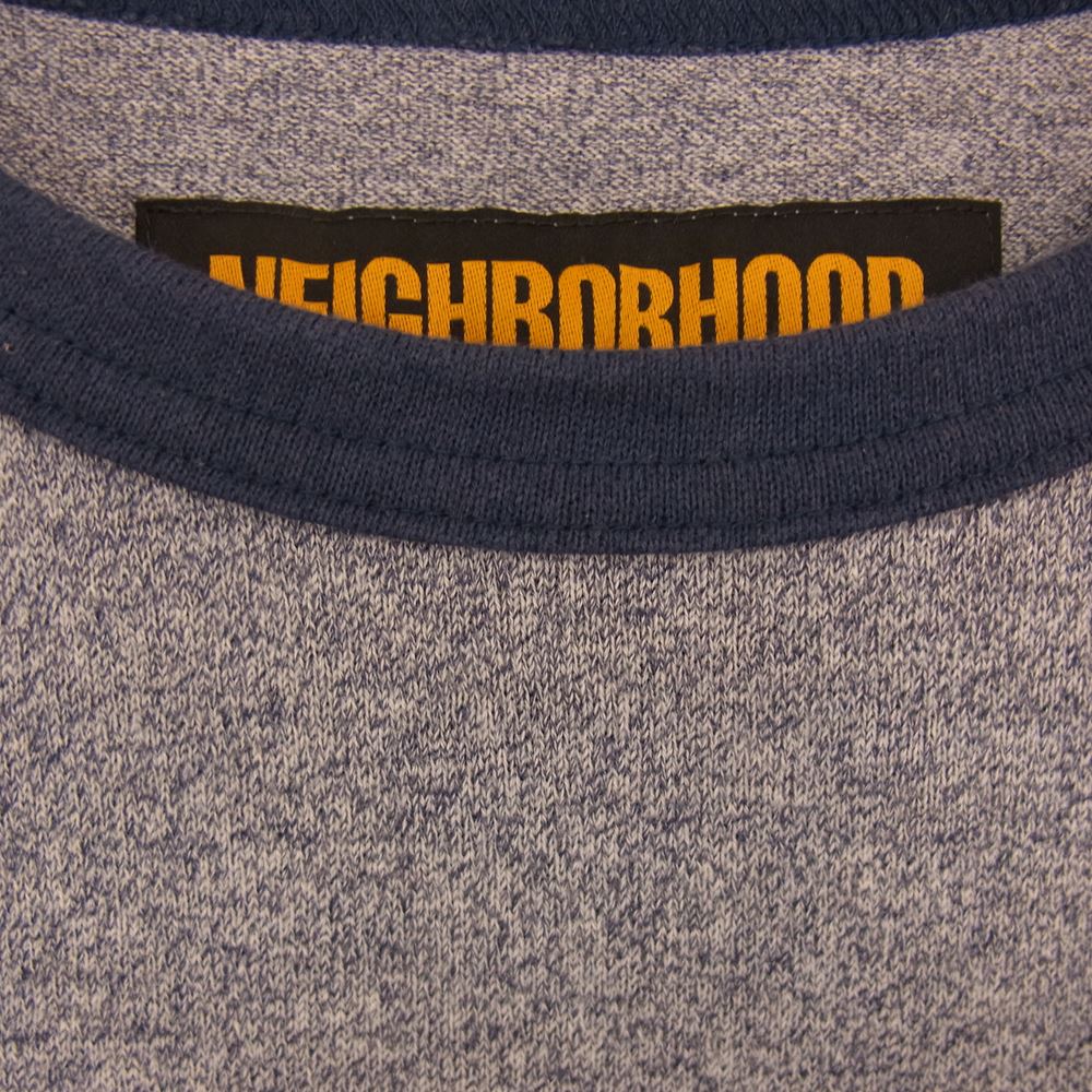 NEIGHBORHOOD ネイバーフッド 18SS  181ATNH-CSM06 TOP RINGER / CE-CREW リンガーネック 半袖 TEE Tシャツ ブルー系 L【中古】