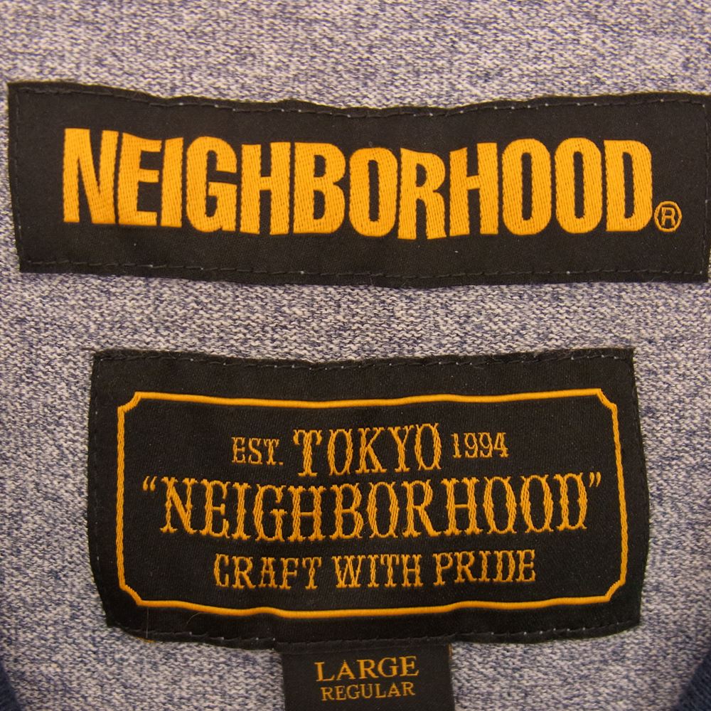 NEIGHBORHOOD ネイバーフッド 18SS  181ATNH-CSM06 TOP RINGER / CE-CREW リンガーネック 半袖 TEE Tシャツ ブルー系 L【中古】