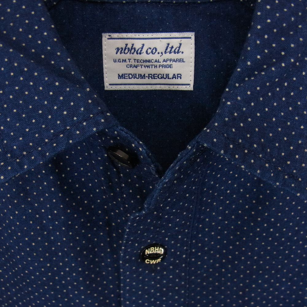 NEIGHBORHOOD ネイバーフッド 13AW 132AQNH-SHM07 DOT PULLOVER／C-SHIRT．LS ドット プルオーバー 長袖 シャツ ブルー系 M【中古】
