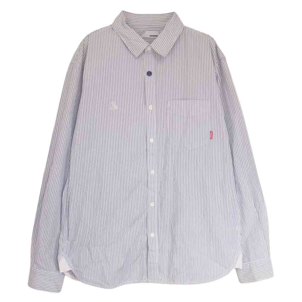 NEIGHBORHOOD ネイバーフッド 10AW 102BENH-SHM04 CLASSIC STRIPE C-SHIRT.LS クラシック ストライプ 長袖 シャツ ブルー系 L【中古】