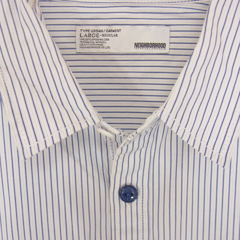 NEIGHBORHOOD ネイバーフッド 10AW 102BENH-SHM04 CLASSIC STRIPE C-SHIRT.LS クラシック ストライプ 長袖 シャツ ブルー系 L【中古】