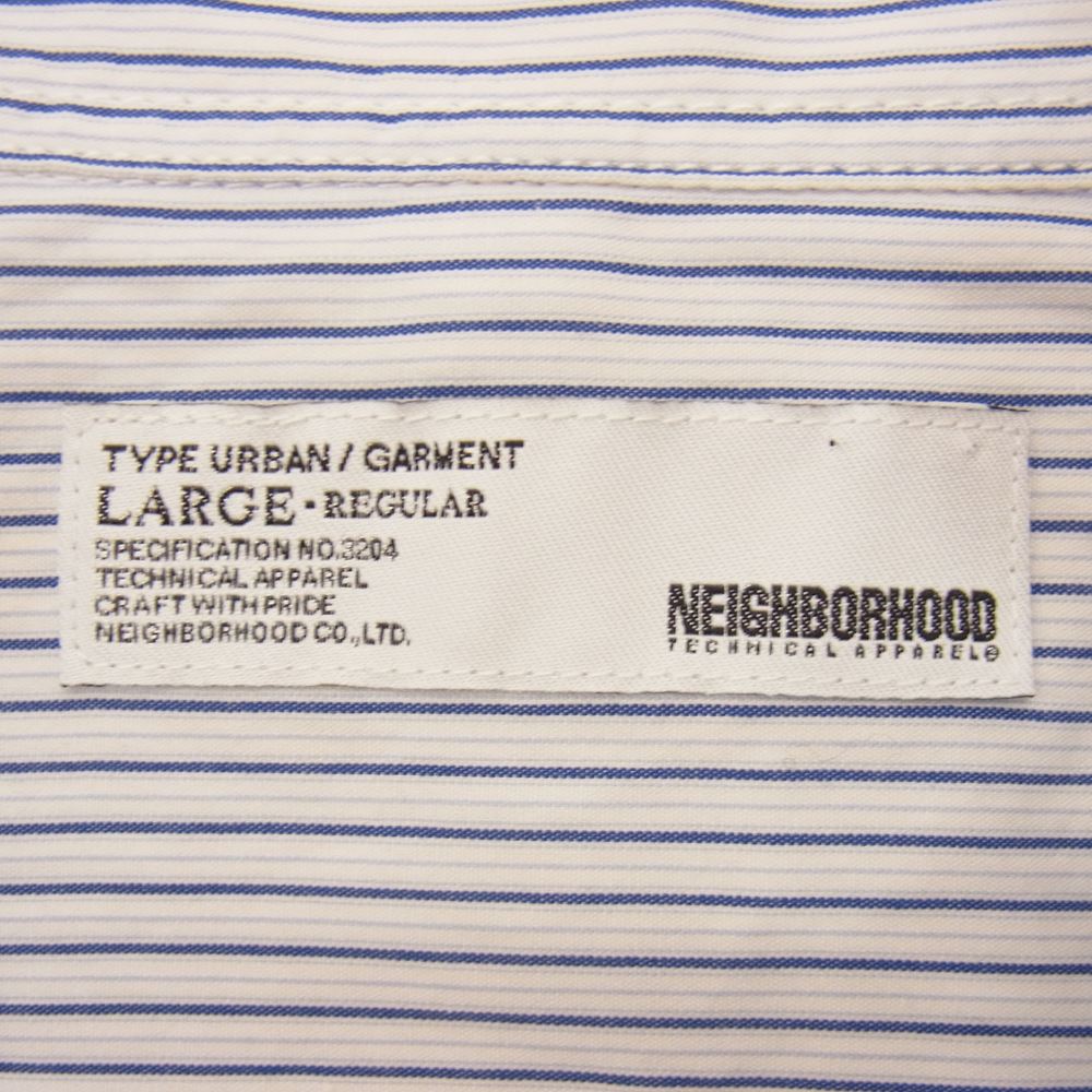 NEIGHBORHOOD ネイバーフッド 10AW 102BENH-SHM04 CLASSIC STRIPE C-SHIRT.LS クラシック ストライプ 長袖 シャツ ブルー系 L【中古】