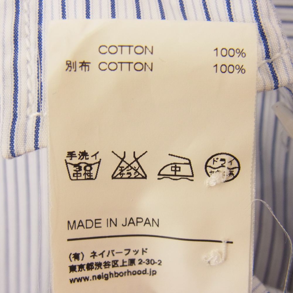 NEIGHBORHOOD ネイバーフッド 10AW 102BENH-SHM04 CLASSIC STRIPE C-SHIRT.LS クラシック ストライプ 長袖 シャツ ブルー系 L【中古】