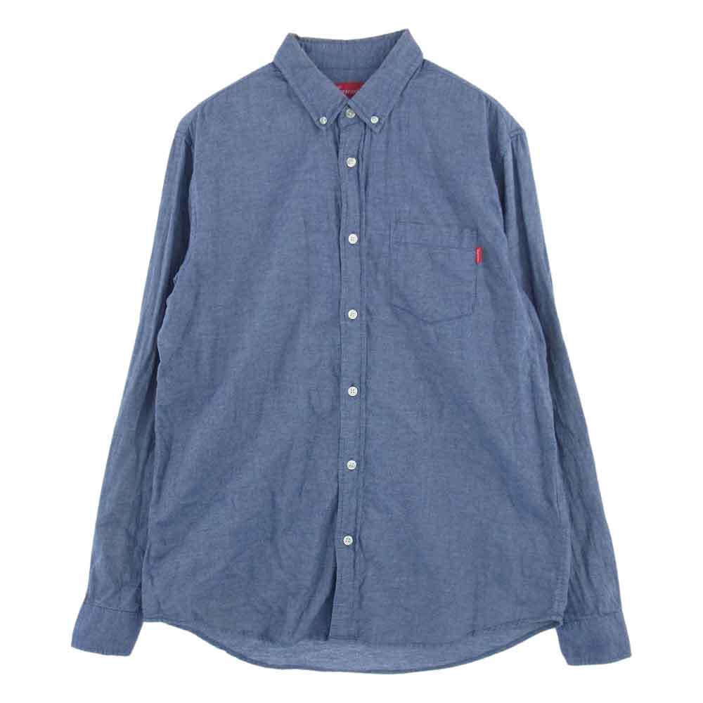 Supreme シュプリーム L/S Oxford Shirt オックスフォード ロングスリーブ 長袖 シャツ インディゴブルー系 L【中古】