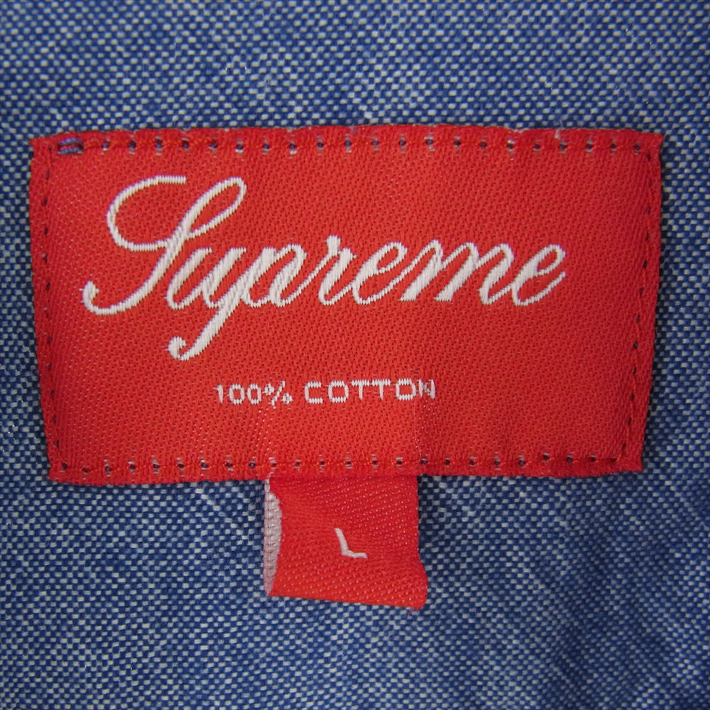 Supreme シュプリーム L/S Oxford Shirt オックスフォード ロングスリーブ 長袖 シャツ インディゴブルー系 L【中古】