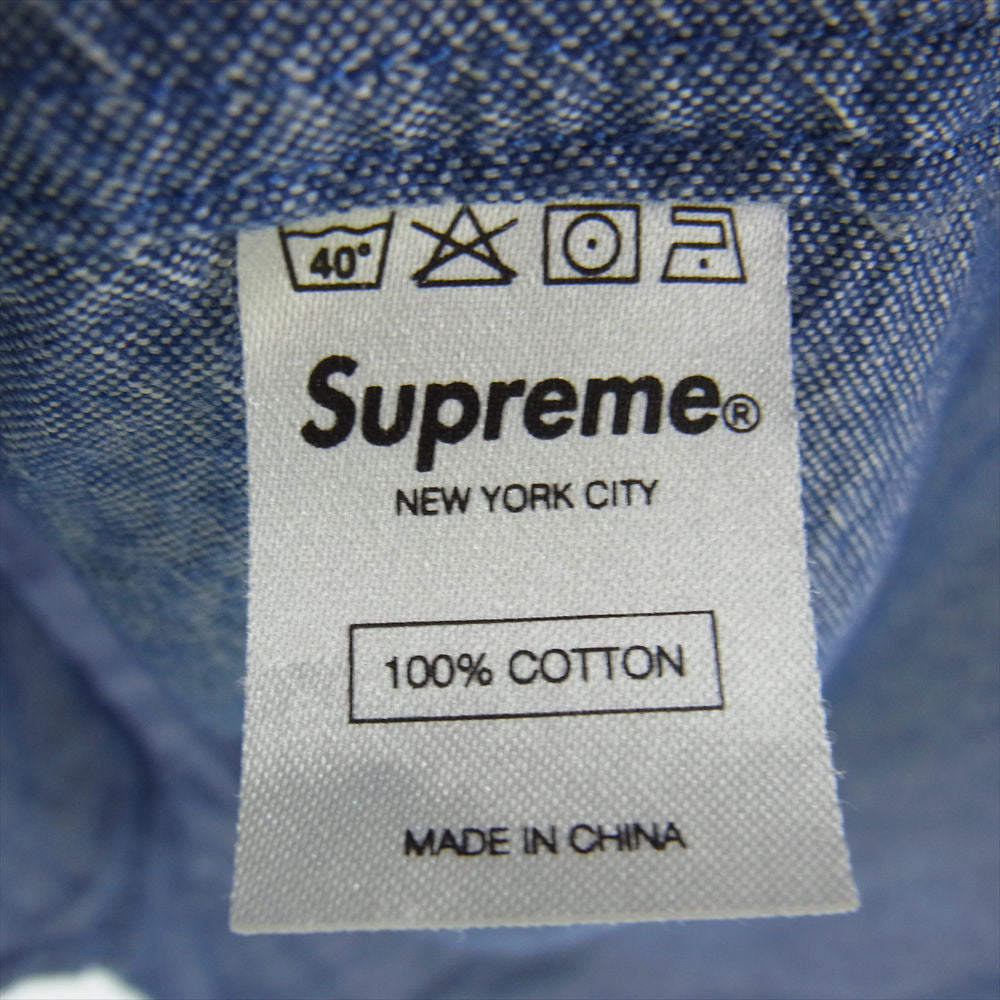 Supreme シュプリーム L/S Oxford Shirt オックスフォード ロングスリーブ 長袖 シャツ インディゴブルー系 L【中古】