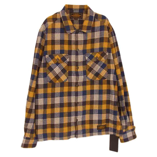 NEIGHBORHOOD ネイバーフッド 17AW 172ARNH-SHAM01 LOGGER C-SHIRT LS タータンチェック フランネル 長袖 シャツ イエロー系 ブルー系 ブラウン系・オフホワイト系 L【中古】