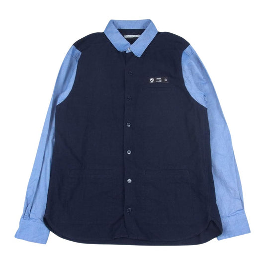 NEIGHBORHOOD ネイバーフッド 19AW 192BENH-SHM02 DESIGN-2/C-SHIRT LS 長袖 シャツ  ネイビー系 インディゴブルー系 L【中古】
