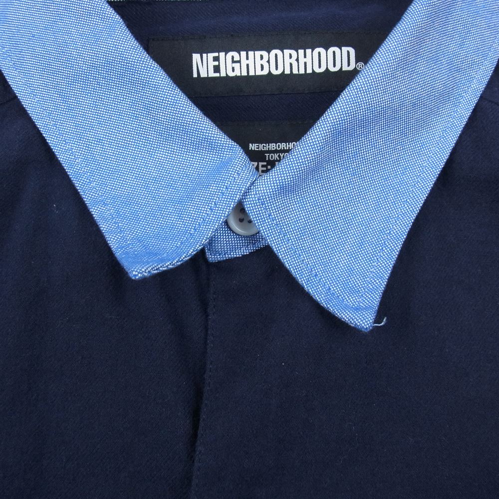 NEIGHBORHOOD ネイバーフッド 19AW 192BENH-SHM02 DESIGN-2/C-SHIRT LS 長袖 シャツ  ネイビー系 インディゴブルー系 L【中古】