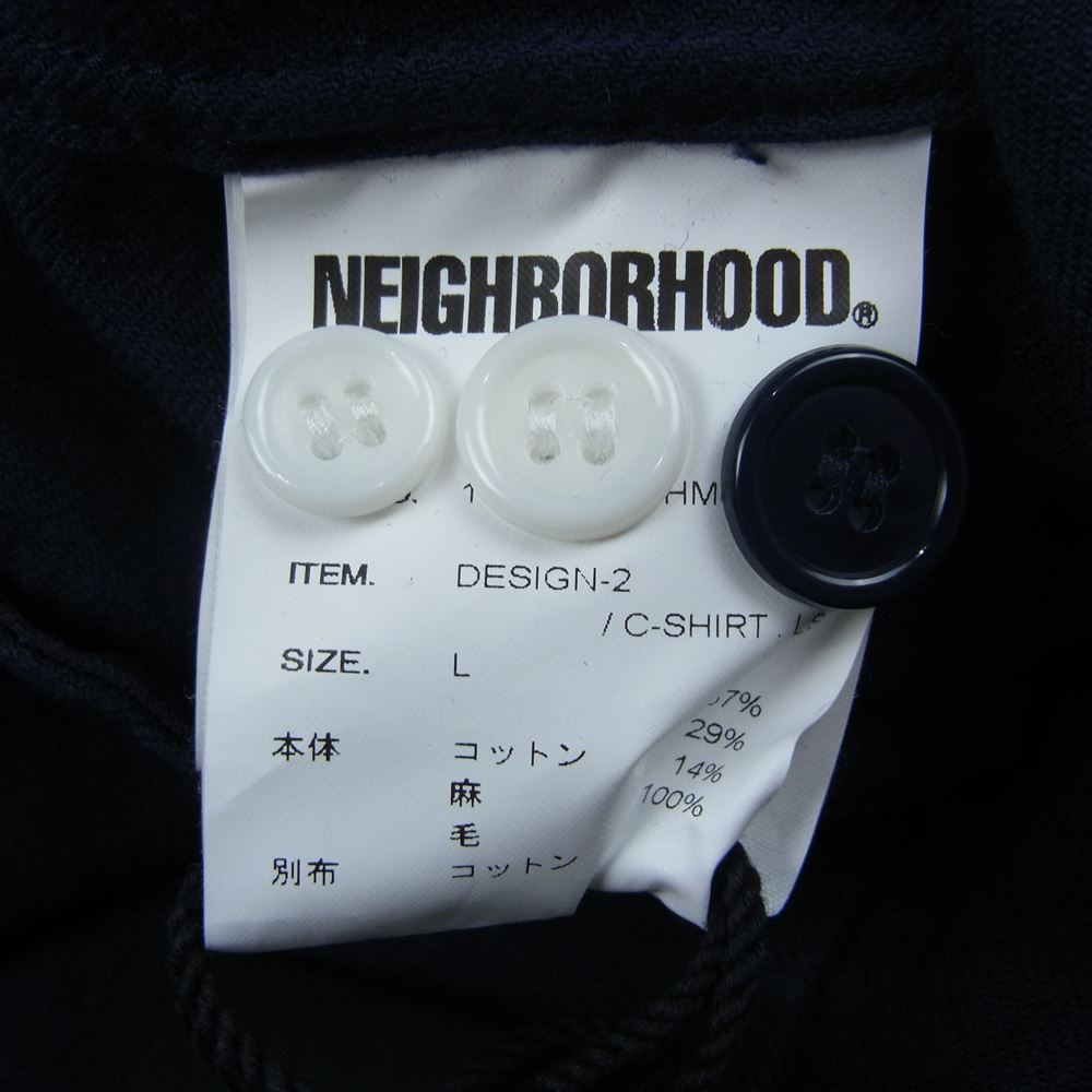 NEIGHBORHOOD ネイバーフッド 19AW 192BENH-SHM02 DESIGN-2/C-SHIRT LS 長袖 シャツ  ネイビー系 インディゴブルー系 L【中古】