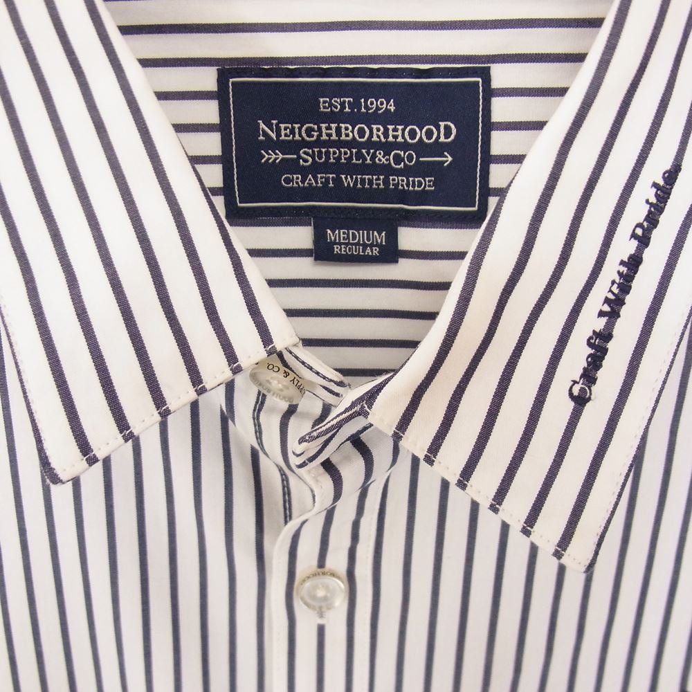 NEIGHBORHOOD ネイバーフッド 15SS  151TSNH-SHM02 NO.1 STRIPE SHIRT.LS ストライプ 長袖 シャツ ブルー系 M【美品】【中古】