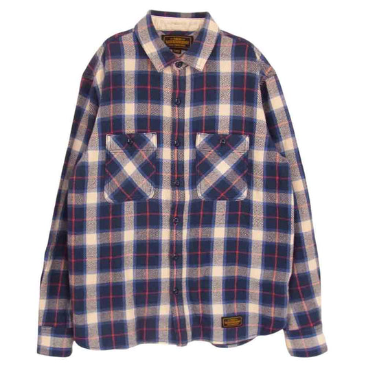 NEIGHBORHOOD ネイバーフッド 17SS LUMBERS / C-SHIRT . LS ヘビーチェック フランネル 長袖 シャツ ブルー系 オフホワイト系 エンジ系 L【中古】