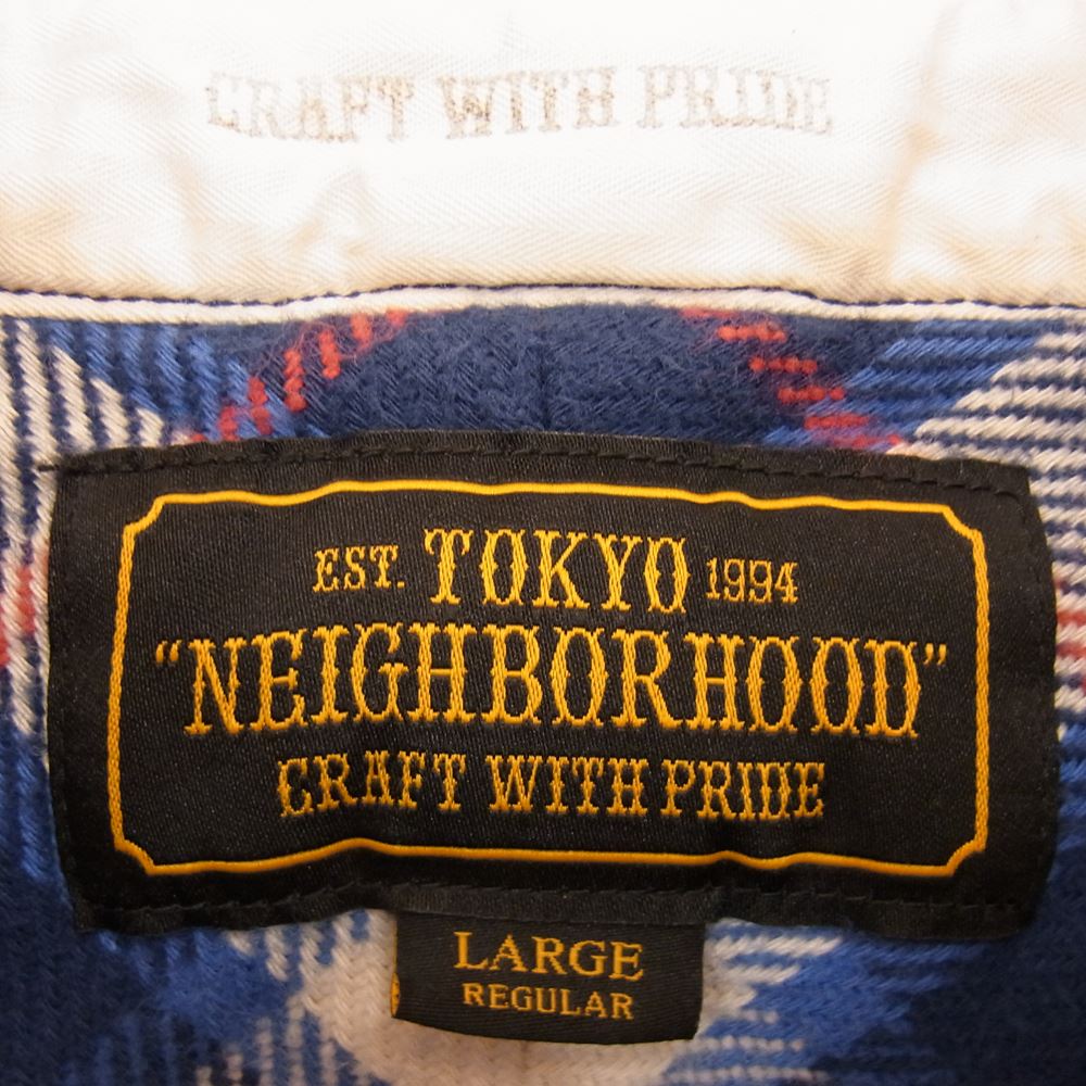 NEIGHBORHOOD ネイバーフッド 17SS LUMBERS / C-SHIRT . LS ヘビーチェック フランネル 長袖 シャツ ブルー系 オフホワイト系 エンジ系 L【中古】