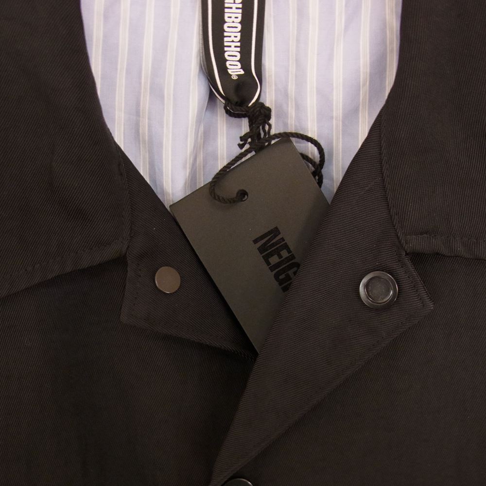NEIGHBORHOOD ネイバーフッド 21SS 211TSNH-JKM04 SPLIT／N-JKT コーチ ジャケット ブラック系 裏側：ライトブルー系+ホワイト系のストライプ、ブラック系 L【中古】