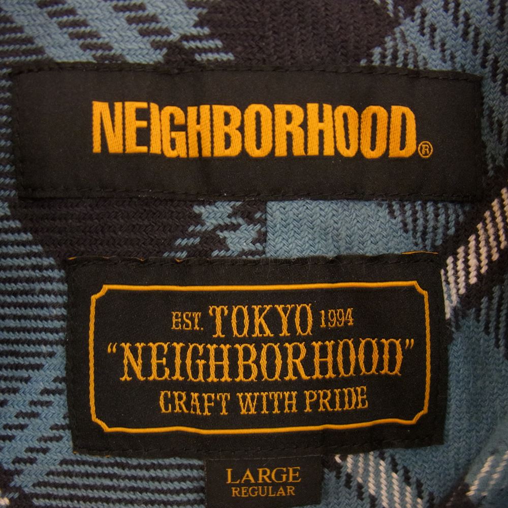NEIGHBORHOOD ネイバーフッド 19AW  192ARNH-SHM02 LUMBERS/C-SHIRT.LS ヘビーチェック フランネル 長袖 シャツ ライトブルー系 ブラック系 ホワイト系 L【中古】