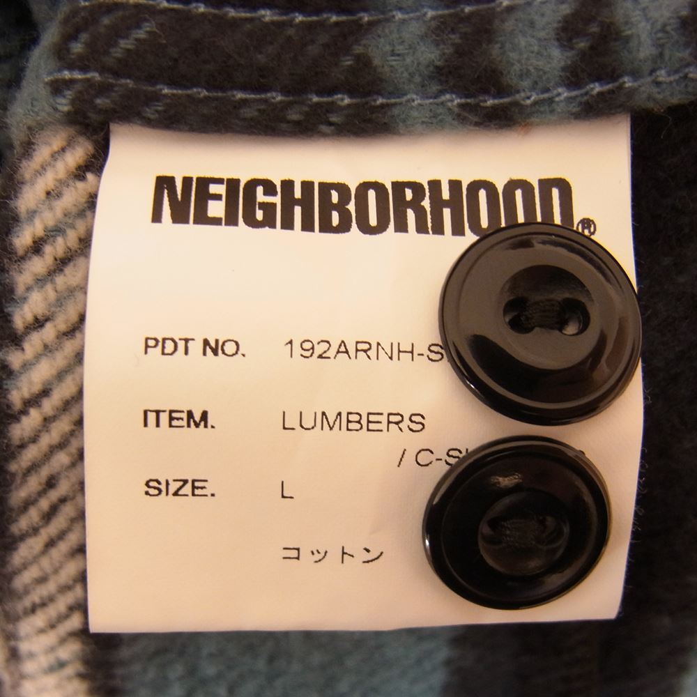 NEIGHBORHOOD ネイバーフッド 19AW  192ARNH-SHM02 LUMBERS/C-SHIRT.LS ヘビーチェック フランネル 長袖 シャツ ライトブルー系 ブラック系 ホワイト系 L【中古】