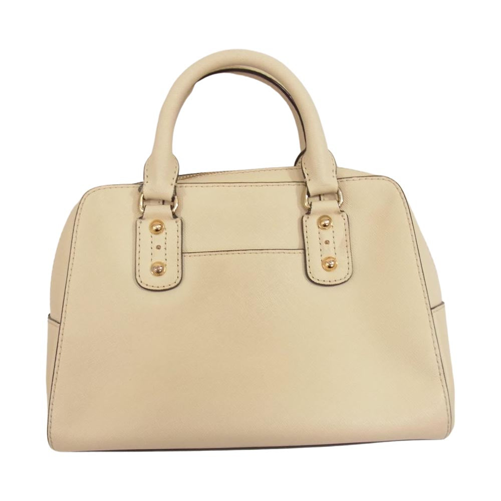 Michael Kors マイケルコース ロゴプレート 2WAY レザー ショルダーバッグ オフホワイト系【中古】