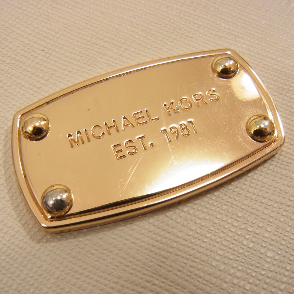 Michael Kors マイケルコース ロゴプレート 2WAY レザー ショルダーバッグ オフホワイト系【中古】