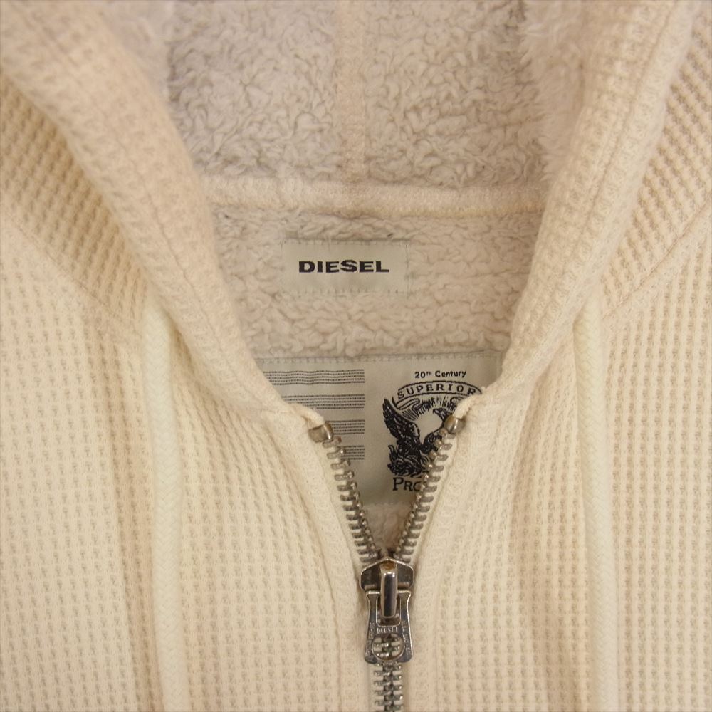 DIESEL ディーゼル 裏ボア サーマル ワッフル フルジップ パーカー