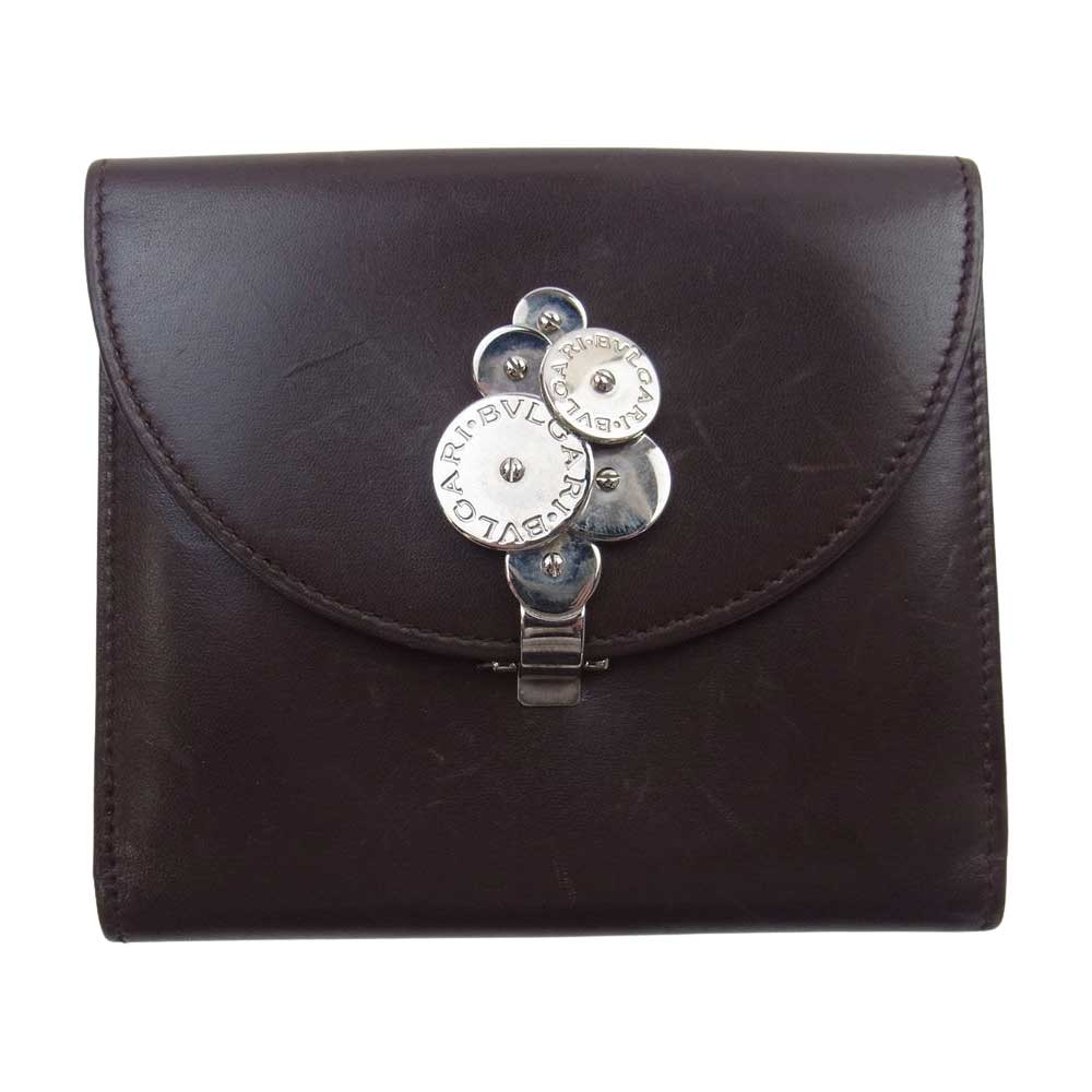 BVLGARI ブルガリ チクラディ 二つ折り レザー コンパクトウォレット ブラウン系【中古】
