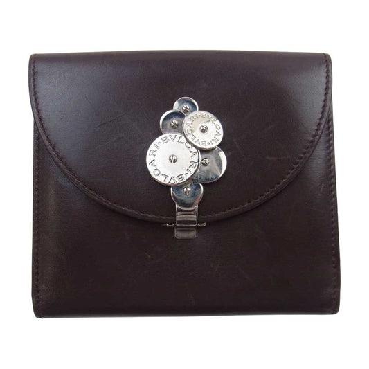 BVLGARI ブルガリ チクラディ 二つ折り レザー コンパクトウォレット ブラウン系【中古】