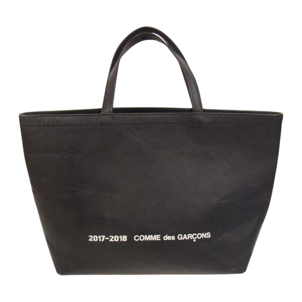 COMME des GARCONS コムデギャルソン GT-K 202 2017-2018 LOGO TOTE BAG ロゴ レザー トートバッグ ブラック系【中古】