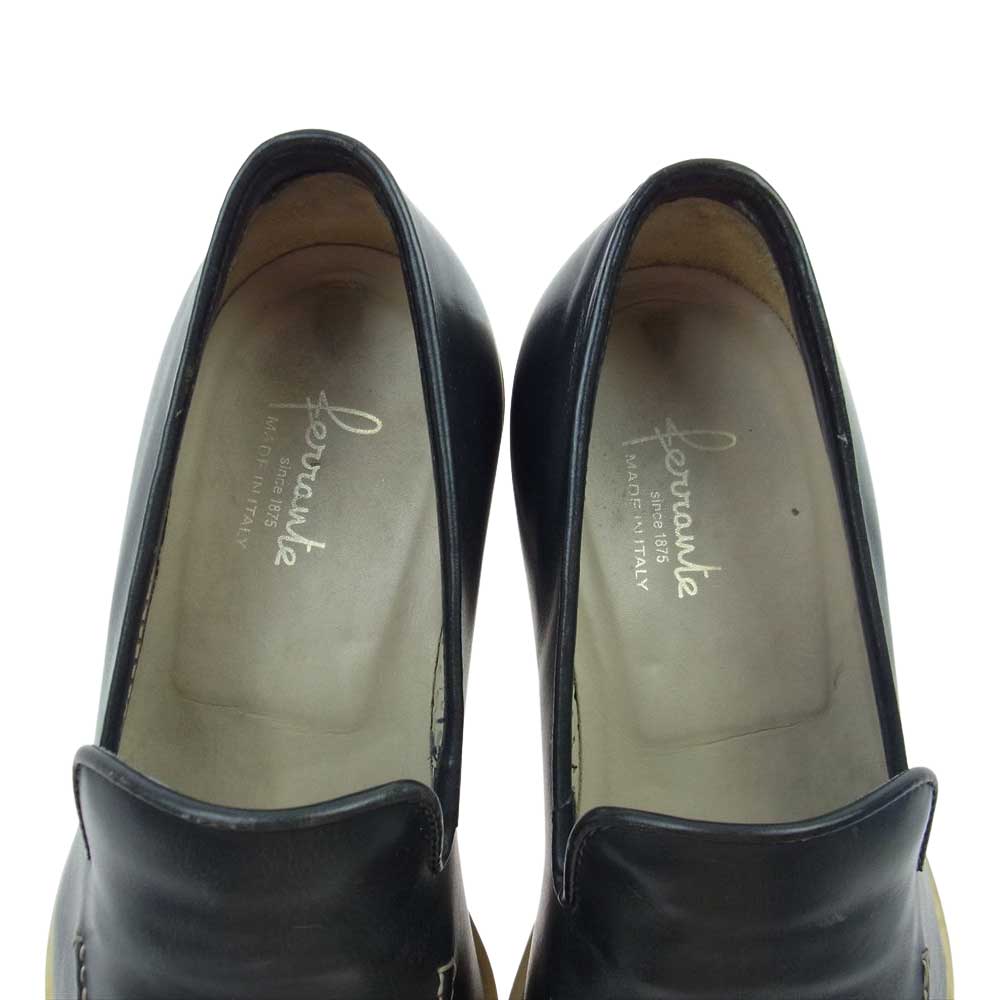 フェランテ CHIC ヴァンプ ローファー シューズ ネイビー系 5.5【中古】