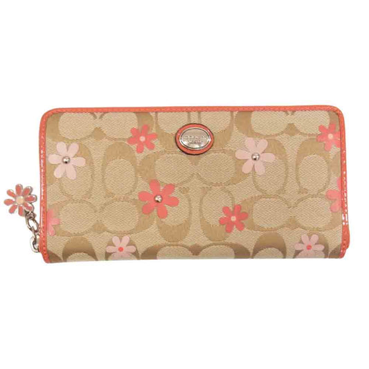 COACH コーチ デイジー シグネチャー ウォレット 財布 ベージュ系【中古】