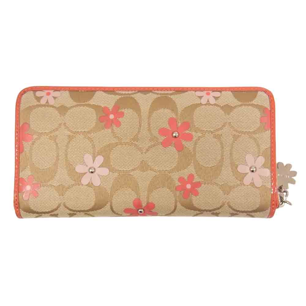 COACH コーチ デイジー シグネチャー ウォレット 財布 ベージュ系【中古】