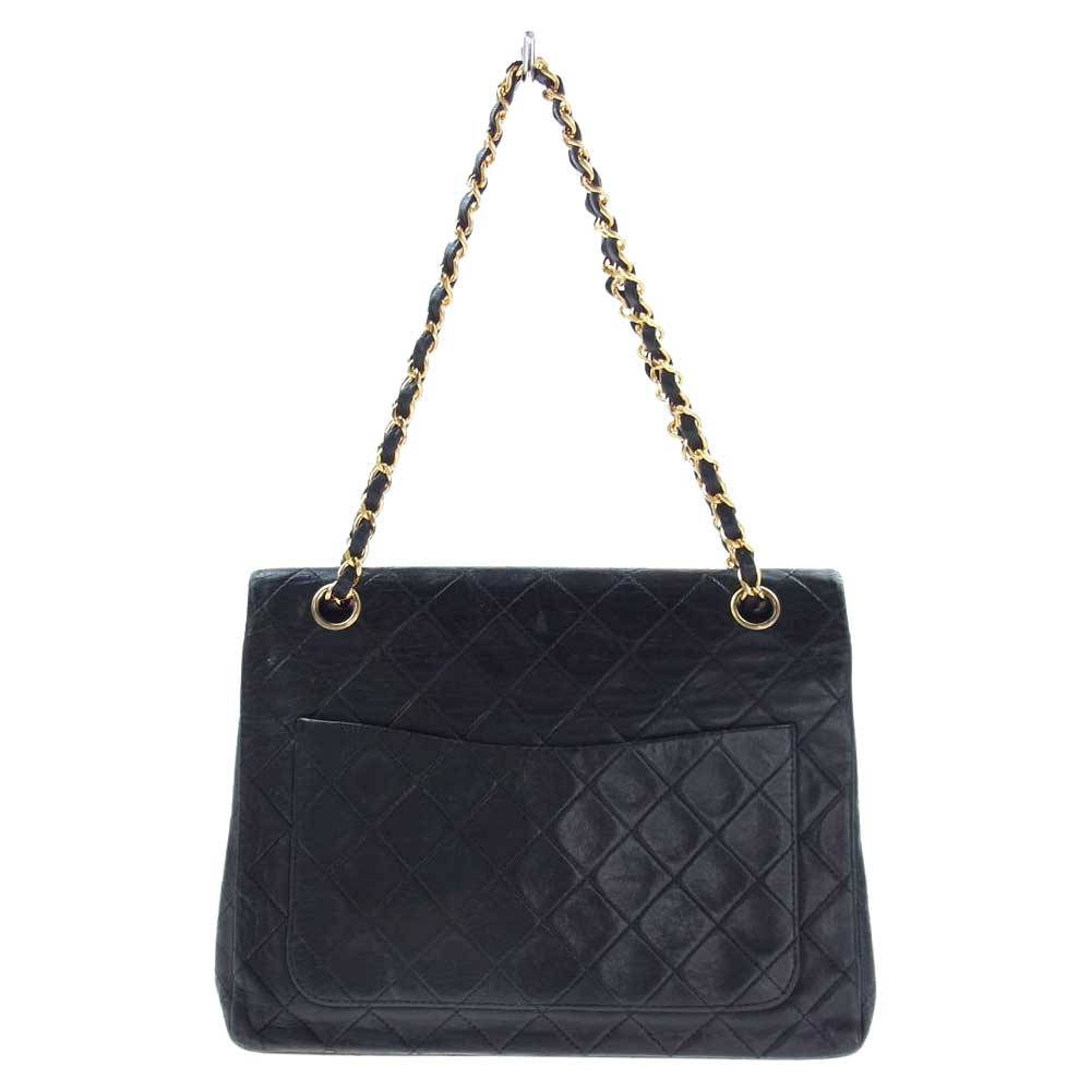 CHANEL シャネル マトラッセ ダブルフラップ ゴールド金具 ダブルチェーン ショルダーバッグ ブラック系【中古】