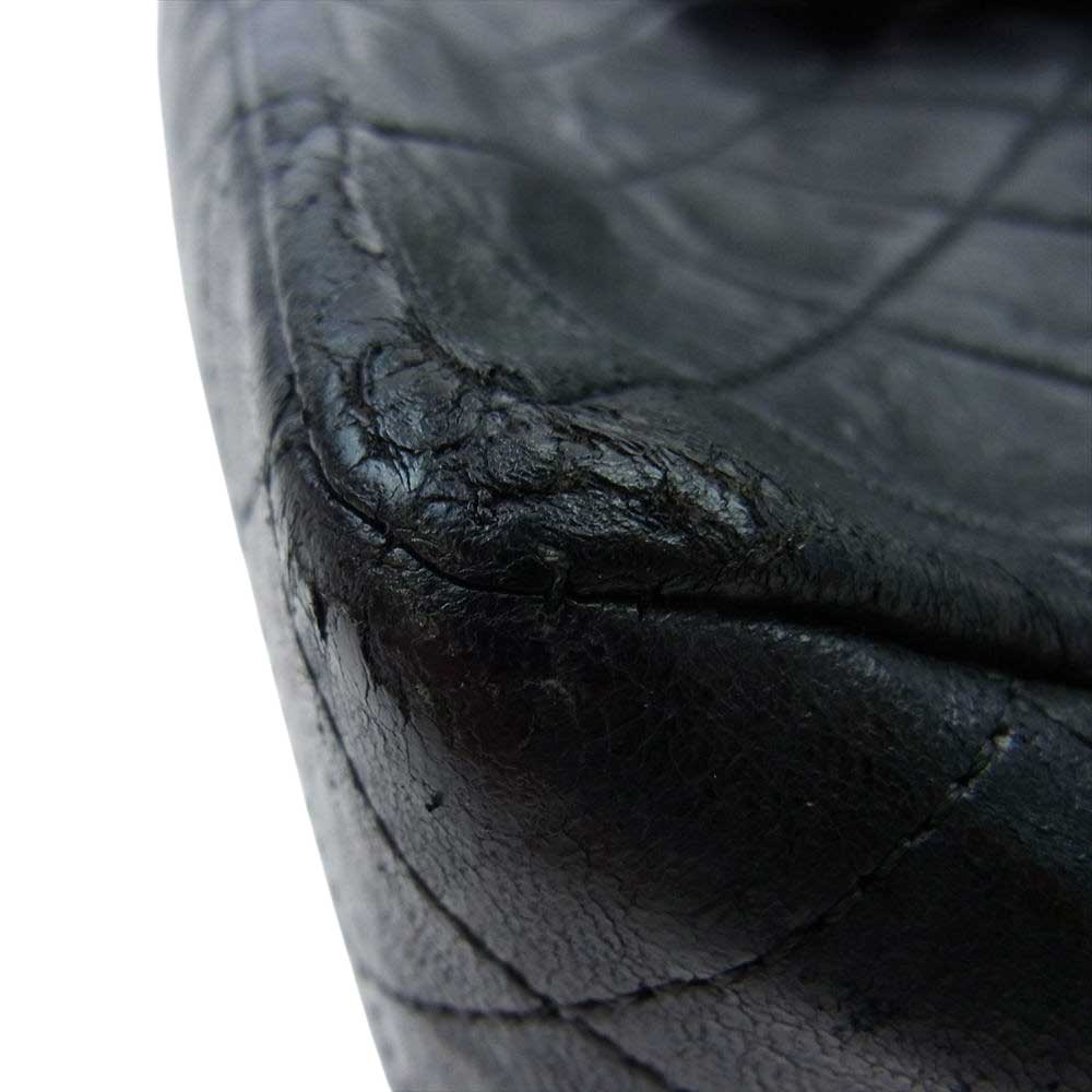 CHANEL シャネル マトラッセ ダブルフラップ ゴールド金具 ダブルチェーン ショルダーバッグ ブラック系【中古】