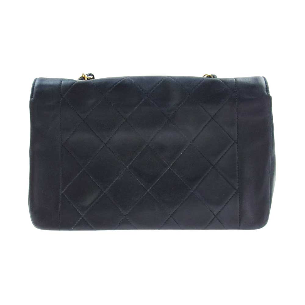 CHANEL シャネル ダイアナ22 マトラッセ ゴールド金具 シングルチェーン ショルダーバッグ ブラック系【中古】
