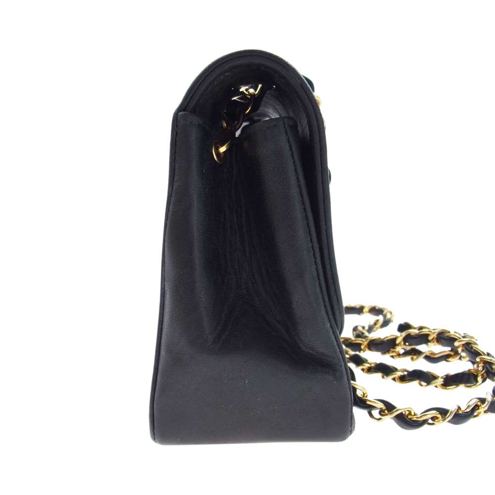 CHANEL シャネル ダイアナ22 マトラッセ ゴールド金具 シングルチェーン ショルダーバッグ ブラック系【中古】
