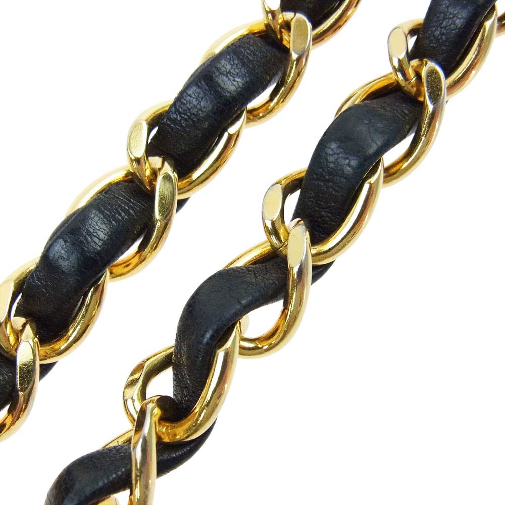 CHANEL シャネル ダイアナ22 マトラッセ ゴールド金具 シングルチェーン ショルダーバッグ ブラック系【中古】