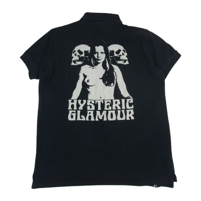 HYSTERIC GLAMOUR ヒステリックグラマー 4CH-0543 ガールプリント ポロ 半袖 シャツ ブラック系 L【中古】