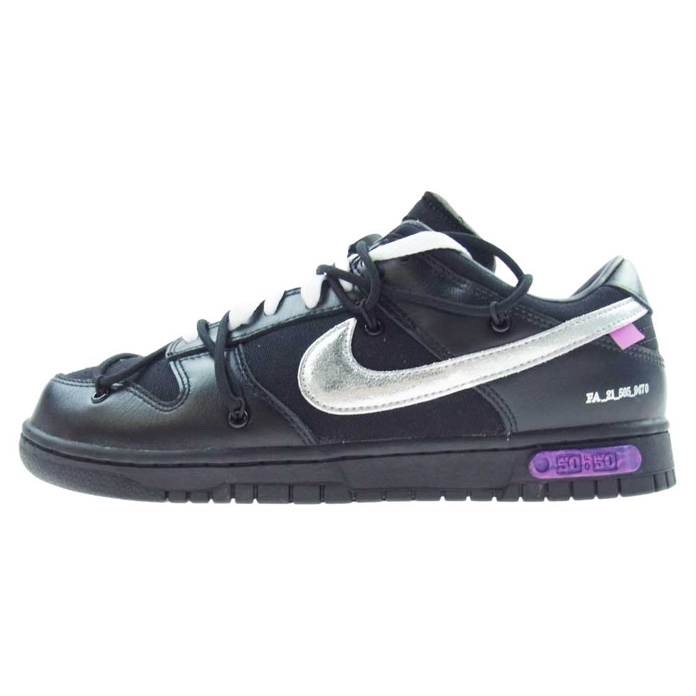 NIKE ナイキ DM1602-001 × OFF-WHITE オフホワイト DUNK LOW THE 50 ダンクロー ローカット スニーカー ブラック ブラック系 ホワイト系 シルバー系 28.0【新古品】【未使用】【中古】