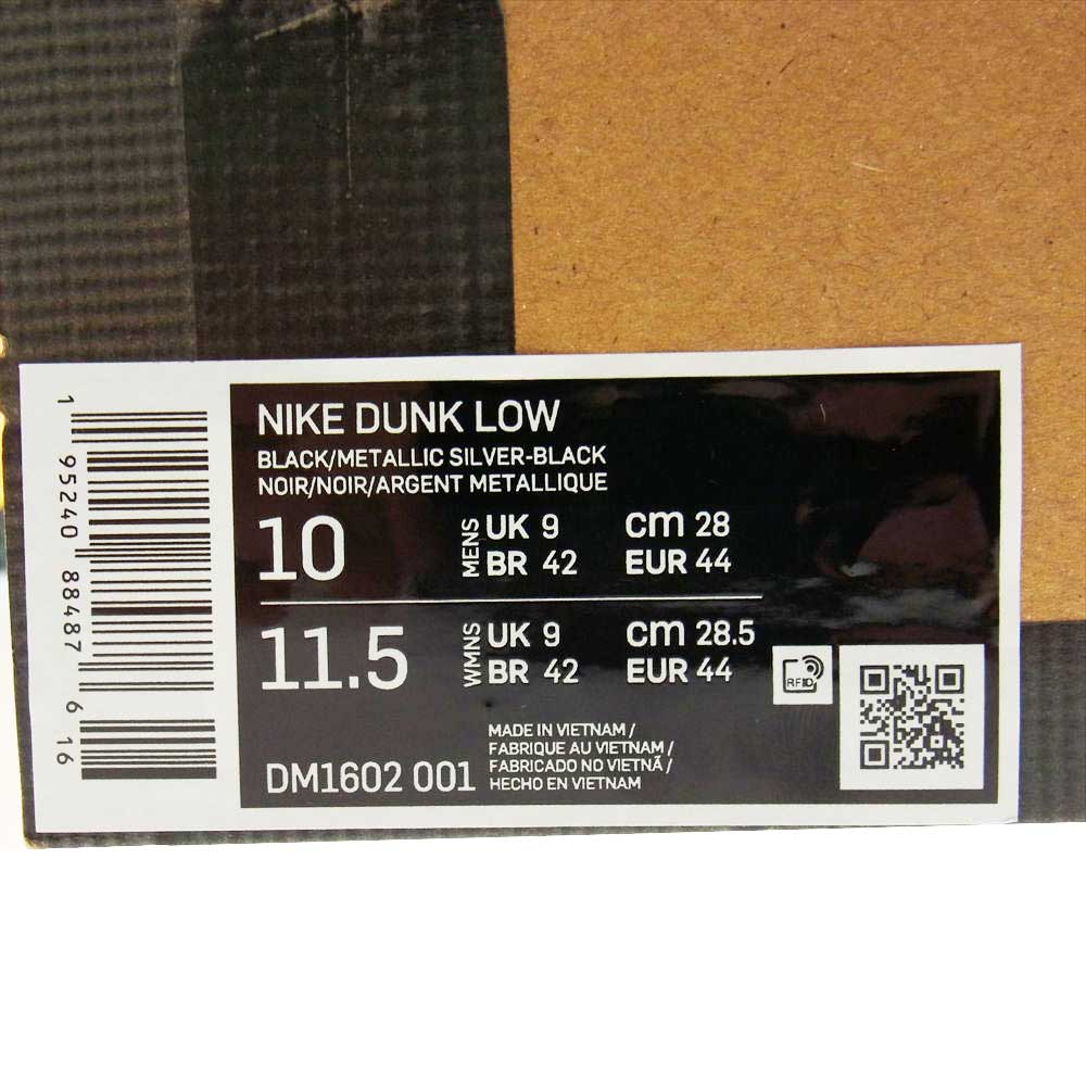 NIKE ナイキ DM1602-001 × OFF-WHITE オフホワイト DUNK LOW THE 50 ダンクロー ローカット スニーカー ブラック ブラック系 ホワイト系 シルバー系 28.0【新古品】【未使用】【中古】